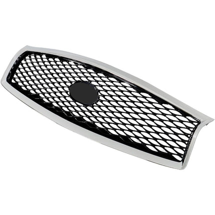 Findmall Front Upper Mesh Grille for 2015-2019 Infiniti Q70 Q70L, Chrome, Without Camera Hole