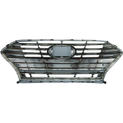 Findmall Front Upper Grille for 2018-2019 Hyundai Sonata, Black with Chrome Trim
