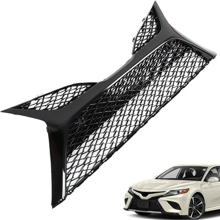 Findmall Front Lower Bumper Grille for 2018-2020 Toyota Camry SE XSE, Gloss Black, With Holes
