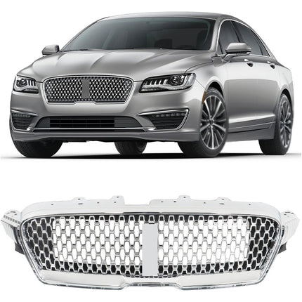 Findmall Front Upper Honeycomb Grille for 2017-2019 Lincoln MKZ, Chrome