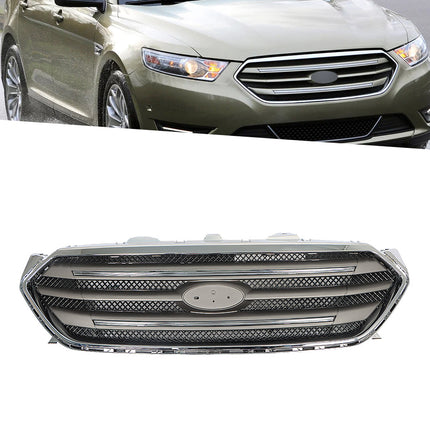 Findmall Front Upper Grille Grill Assembly Chrome Replacement for 2013-2019 Taurus Sedan 4-Door