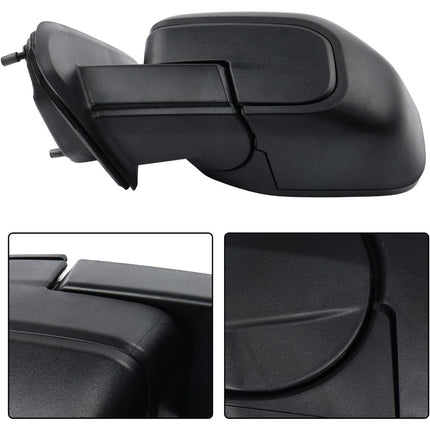 Findmall Driver Side Power Mirror with Wide-Angle Spotter Matte Black Electric 3-Pin Connector