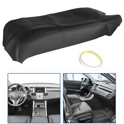 Findmall Leather Center Console Lid Armrest Cover Skin (Black) Replacement for 2007-2012 RDX