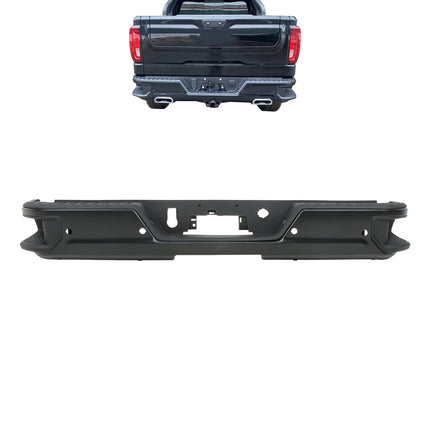 Findmall Black Rear Step Bumper for 2020-2025 Chevrolet Silverado and GMC Sierra 2500/3500 HD, With Sensor Holes, GM1103213