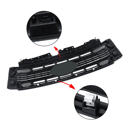 Findmall Front Grille Upper Plastic Glossy Black Replacement for F250 XL XLT 2023-2024 PC3B8200AD