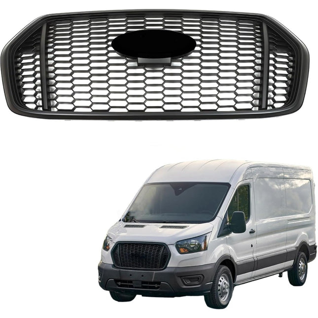Findmall Matte Black Honeycomb Front Upper Grille Replacement for Transit T-150 T-250 T-350 2020-2022