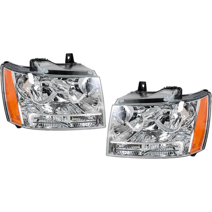 Findmall Headlight Assembly Replacement for Avalanche Tahoe Suburban Chrome