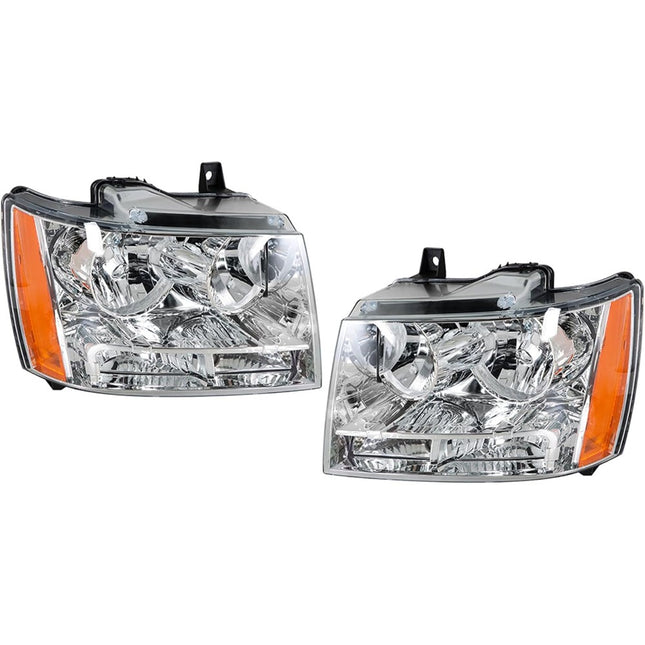 Findmall Headlight Assembly Replacement for Avalanche Tahoe Suburban Chrome