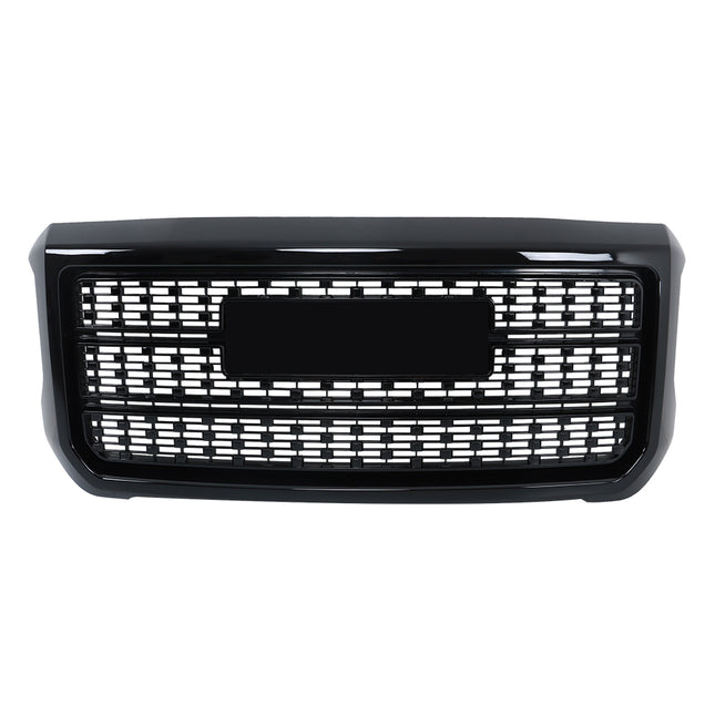 Findmall Glossy Black Mesh Front Upper Bumper Grille Replacement for Sierra 2500HD and 3500HD Denali 2015-2019