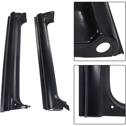 Findmall 4-Piece Inner and Outer Rocker Panel Set for 1967-1972 Chevrolet C10, Black