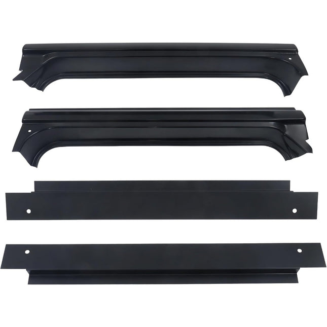 Findmall 4-Piece Inner and Outer Rocker Panel Set for 1967-1972 Chevrolet C10, Black