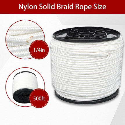 Findmall Nylon Solid Braid Rope with Spool, Durable Utility Cord for Outdoor, Camping, Boating, DIY & General Purpose Use