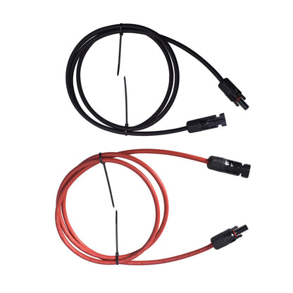 findmall A Pair of 12AWG Solar Panel Extension Cable 5 Feet Red and Black Cable Wire Connector