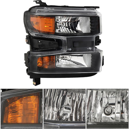 Findmall Headlight Headlamp Assembly Halogen Passenger Side Replacement for Silverado 1500 2019 2020 2021 Replacement for 84621849 Right RH
