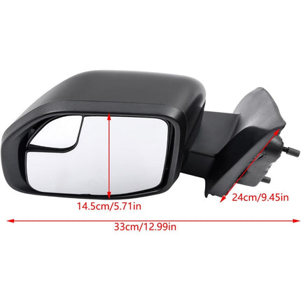 Power Mirror Left Side Replacement for Maverick 2022-2024 Replacement for NZ6Z17683J Matte Black with Wide-Angle Spotter Power Heated Electric 5-Pin Connector