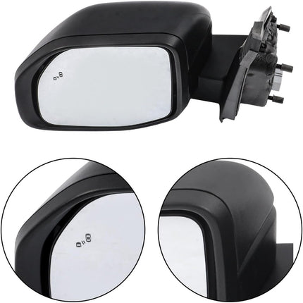 Findmall Side Mirror Assembly for 2022-2024 Maverick, Driver Side, Power, Heated, Blind Spot, 5-Pin, Textured Black