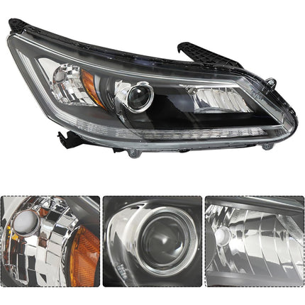 Findmall Headlight Assembly for 2013–2015 Honda Accord Front Right Passenger Side, Replaces 33100-T2A-A01