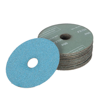 25Pcs Zirconia Resin Fiber Sanding and Grinding Discs, 4-1/2 x 7/8 Inch 60 Grit