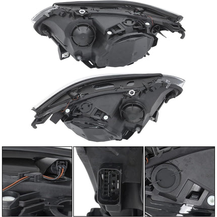 Findmall Headlight Assembly Pair Replacement for 528i 2008-2010
