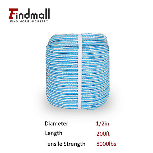 findmall 24-Strand Braided Polyester Rope – High Strength Arborist Tree Felling & Rigging Rope for Swing, Camping & Outdoor Use
