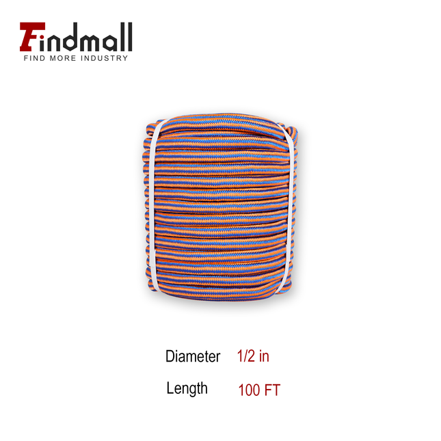 Findmall 1/2in 12 Strand Polyester Braided Rope, Heavy Duty Arborist Rigging Bull Rope, 8000 LBS Strength, 100FT 150FT