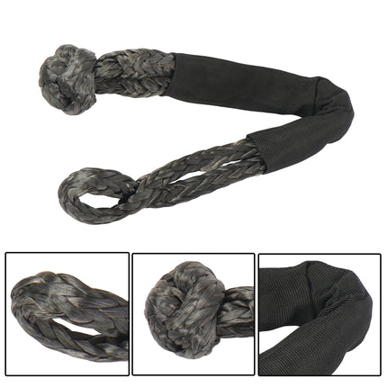 Findmall 1in x 30FT Kinetic Recovery Rope with 2 Soft Shackles, 34000 LBS Nylon N66 Double Braid Recovery Tow Rope, 30% Elastic Offroad Strap for Truck ATV UTV
