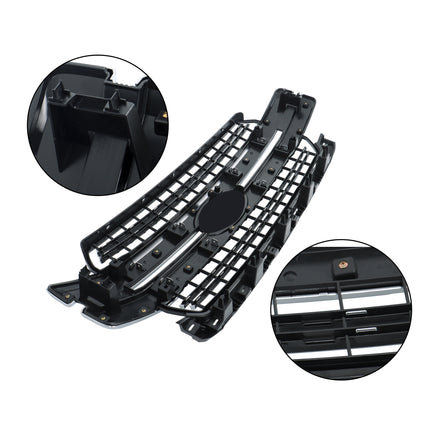 Findmall Front Grille Upper Chrome and Matte Black Mesh Style Replacement for F150 2018-2020 Replacement for Lariat Style