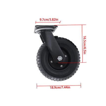 Findmall 2 Pack 8" Solid Rubber Rigid Caster Wheels, Top Plate Mount, Heavy Duty Casters for Carts, Dollies & Workbenches
