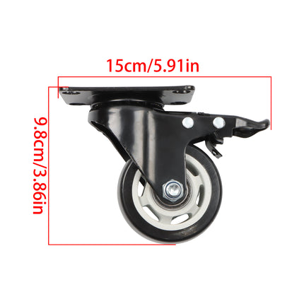 Findmall 8 Pack 3" Polyurethane Swivel Caster Wheels with Double Lock Brake, Top Plate Mount, Heavy Duty Casters for Workbenches, Carts & Furniture