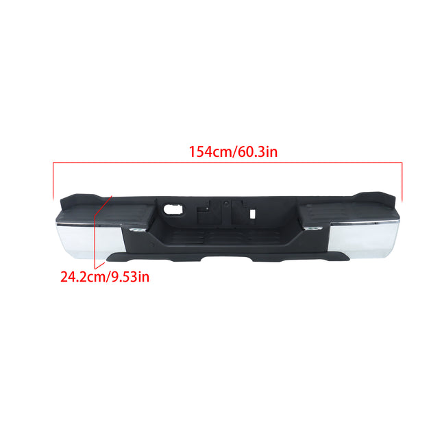 Findmall Chrome Rear Step Bumper for 2022-2024 Toyota Tundra, Without Sensor Holes, TO1103141