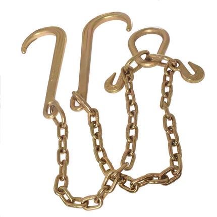 findmall 5/16 X 2 G70 Tow Chain J-Hooks V-Chain Replacement for Flatbed Truck Rollback Wrecker