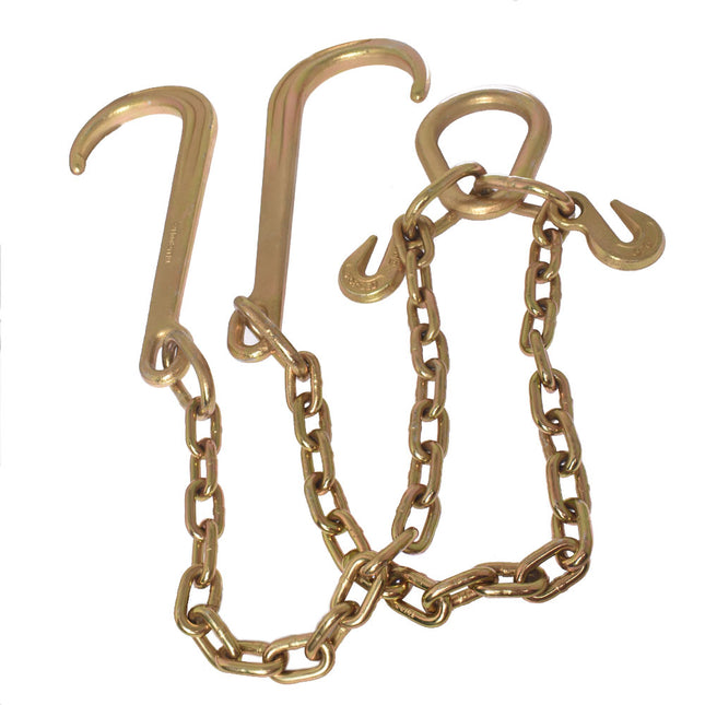 findmall 5/16 X 2 G70 Tow Chain J-Hooks V-Chain Replacement for Flatbed Truck Rollback Wrecker