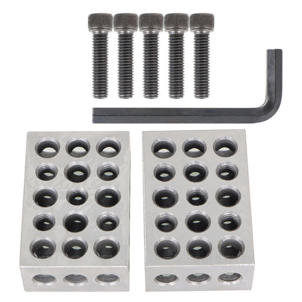findmall Precision 1-2-3 Block Set, 23 Holes, Hardened & Ground Steel Machinist Setup Block with Screws, Hex Key & Storage Case