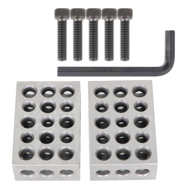 findmall Precision 1-2-3 Block Set, 23 Holes, Hardened & Ground Steel Machinist Setup Block with Screws, Hex Key & Storage Case