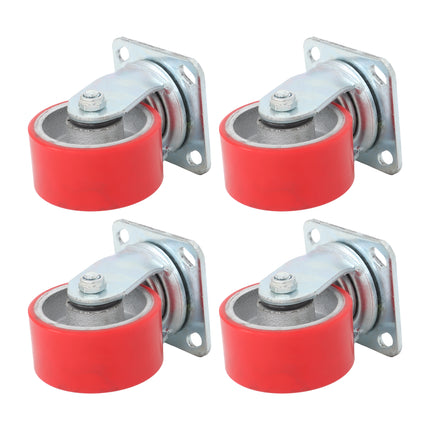 Findmall 4 Pack 4" Polyurethane on Iron Core Swivel Caster Wheels, Top Plate Mount Heavy Duty Casters for Workbenches, Toolboxes & Equipment