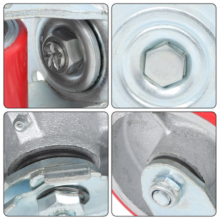 Findmall 4 Pack 4" Polyurethane Swivel Caster Wheels with Double Lock Brake, Top Plate Mount Heavy Duty Casters for Workbenches, Toolboxes & Equipment