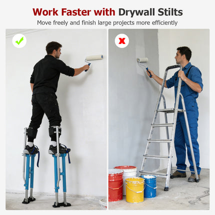 findmall 15–48 Inch Adjustable Drywall Stilts – Aluminum Tool Stilts for Painting, Drywall Installation & Cleaning