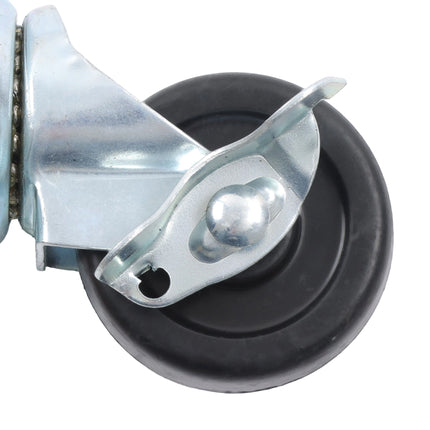 Findmall 8 Pack 2 Inch Rubber Swivel Caster Wheels with Side Brake, Plate Mount, Heavy Duty Replacement Casters for Furniture, Carts, Workbenches & Shelving