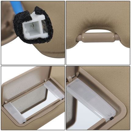 Findmall Sun Visor Sunshade with Lights and Cosmetic Mirror Replacement for CR-V 2017-2022 Replacement for 83280-TLA-A12ZB 83230-TLA-A61ZB,Right and Left Side