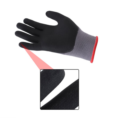 findmall Safety Work Gloves MicroFoam Nitrile Coated Foam Gloves S-Size/3 Pairs