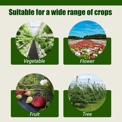 Findmall 90g PE Weed Barrier Landscape Fabric Roll, Heavy Duty Woven Ground Cover Weed Block Cloth for Garden Landscaping Flower Bed Driveway