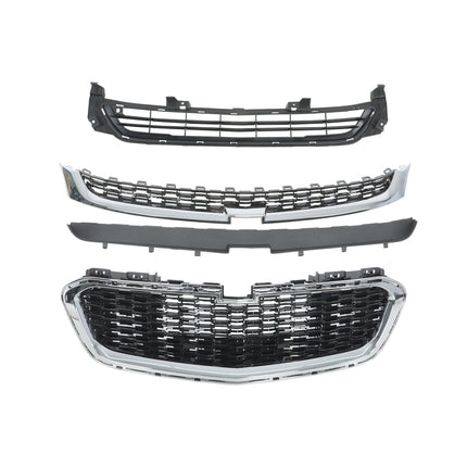 Findmall 3-Piece Black Front Grille Kit with Chrome Trim Replacement for Malibu 2014-2016 GM1036160
