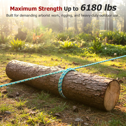 findmall 1/2" 16-Strand Braided Polyester Rope – Heavy Duty Arborist Rigging & Tree Pulling Rope for Outdoor, Camping & Utility Use