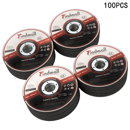 Findmall 4.5 Inch (115mm) Cut Off Wheel 50/55/100/200 Pack, 3/64" Ultra Thin Metal Cutting Disc, Aluminum Oxide Abrasive Wheel for Steel & Stainless Steel, 7/8" Arbor Angle Grinder
