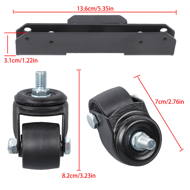 Findmall 1 Pack Front Swivel Caster Wheel Kit, Steel Tool Box Wheel Replacement for Milwaukee Packout Rolling Tool Box, Heavy Duty Front Wheels for Jobsite, Garage & Workshop