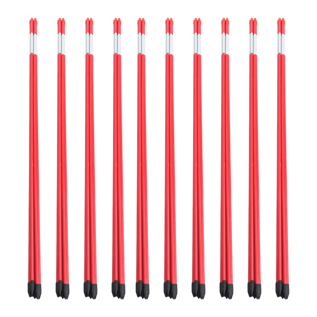 Findmall 48 Inch Fiberglass Driveway Markers, 5/16" Diameter Red Reflective Snow Stakes for Parking Lots, Walkways & Property Boundaries