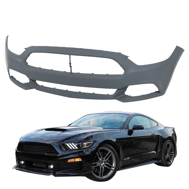 Findmall Primed Front Bumper Cover Replacement for 2015-2017 Ford Mustang EcoBoost GT V6 Coupe Convertible