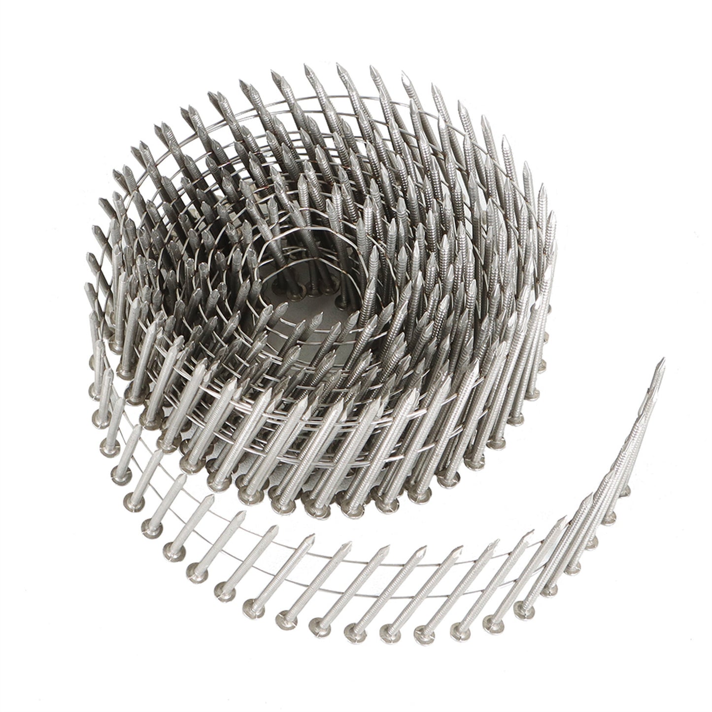 findmall 3600 Count 2-Inch x .090-Inch Ring Shank 304 Stainless Steel Siding Nails 15-Degree Collated Wire Coil Siding Nails for Cement Board Siding or Fencing Applications