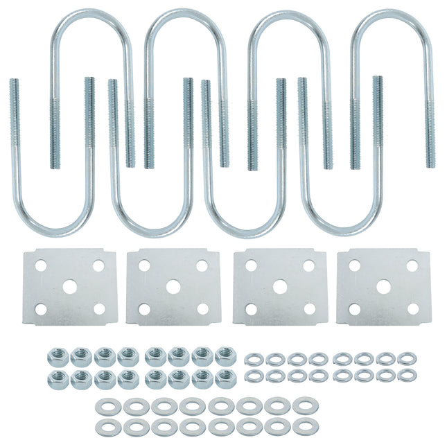 Findmall 8-U-Bolt Trailer Axle Mounting Kit for 2-3/8 in Round Axles, 5-1/2 in Long, 1/2 in Diameter