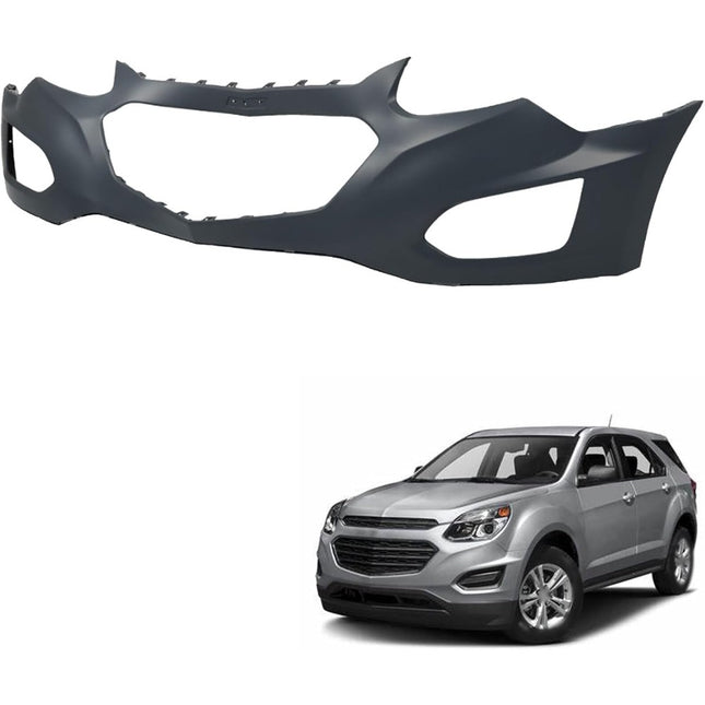 Findmall Primed Front Bumper Cover with Fog Light Holes Replacement for 2016-2017 Chevrolet Equinox, GM1014120